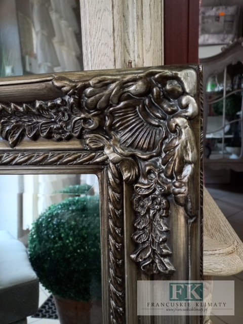 LUSTRO FAZOWANE W RAMIE 85 cm , SREBRO ANTYCZNE