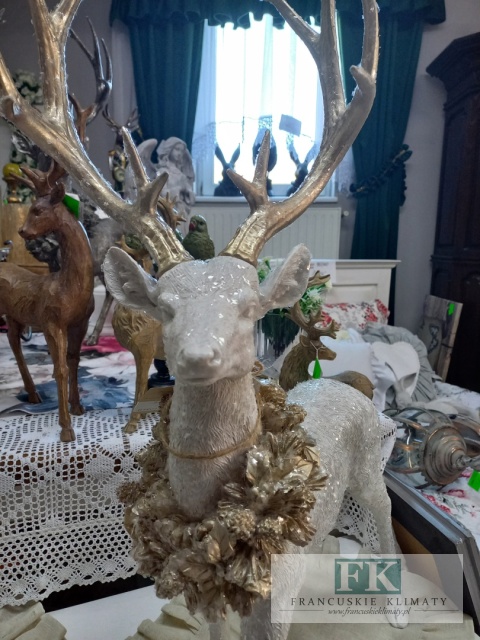 71 cm FIGURA JELEŃ RENIFER STOJĄCY