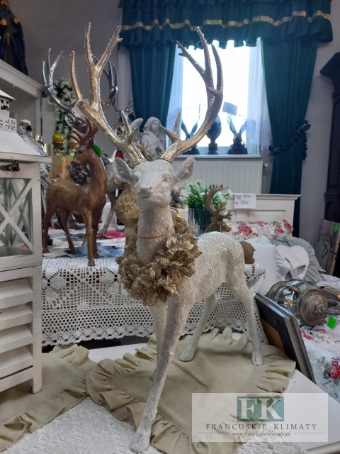 71 cm FIGURA JELEŃ RENIFER STOJĄCY