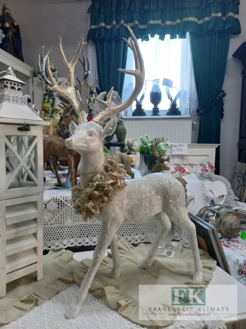 71 cm FIGURA JELEŃ RENIFER STOJĄCY