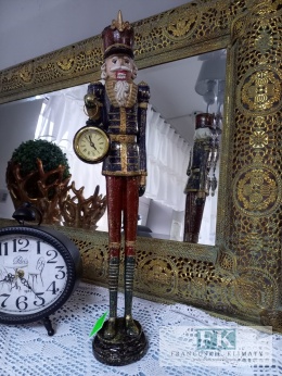 FIGURA DZIADEK DO ORZECHÓW Z ZEGAREM 51 cm