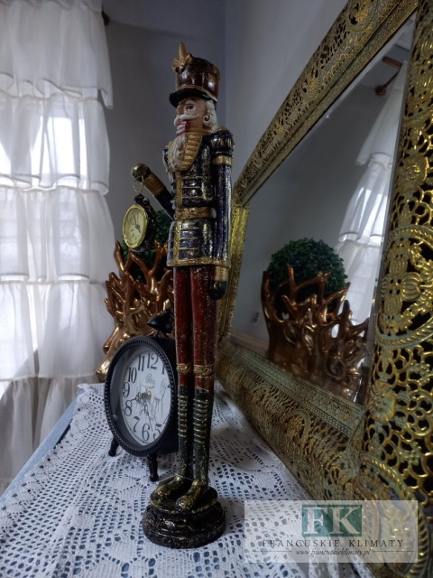 FIGURA DZIADEK DO ORZECHÓW Z ZEGAREM 51 cm