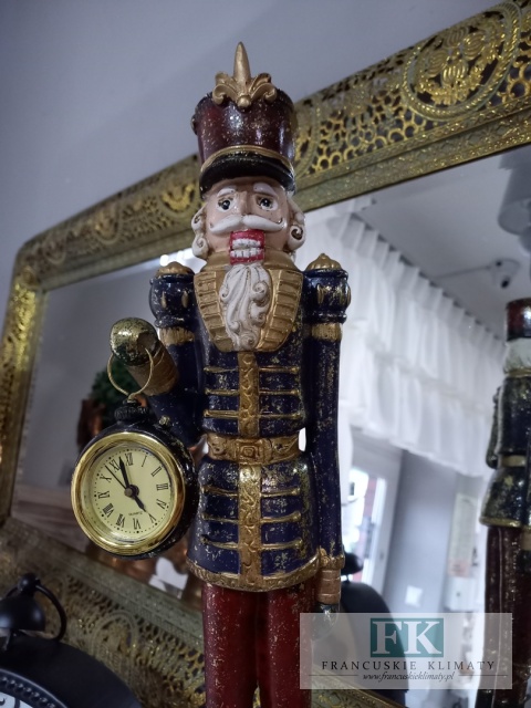 FIGURA DZIADEK DO ORZECHÓW Z ZEGAREM 51 cm