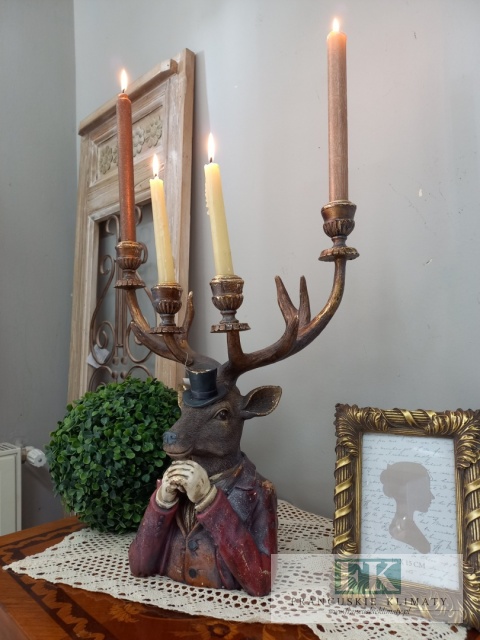 ŚWIECZNIK JELEŃ WYS 42 CM POPIERSIE