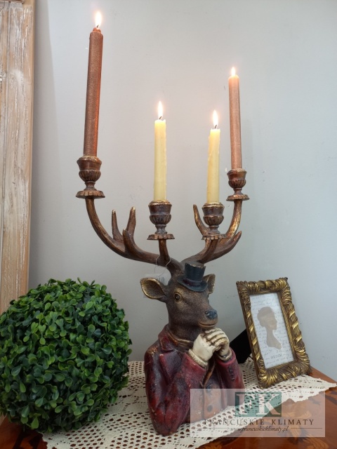 ŚWIECZNIK JELEŃ WYS 42 CM POPIERSIE