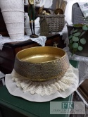 METALOWA PATERA , OSŁONKA , WAZON , DONICA 30,5 CM ZŁOTO ANTYCZNE