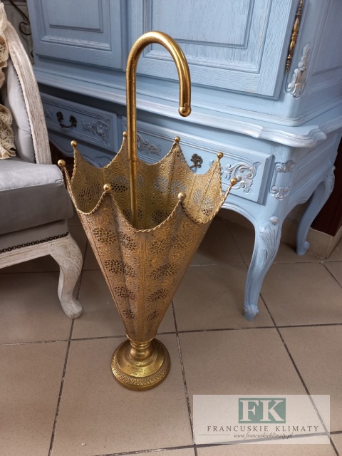 METALOWY PARASOLNIK AŻUROWY 75,5 cm ZŁOTY