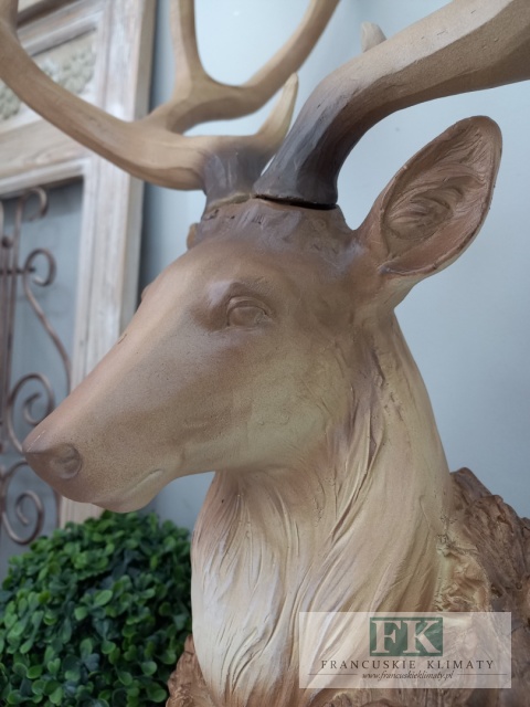 FIGURA POPIERSIE JELEŃ Z POROŻAMI 81 cm