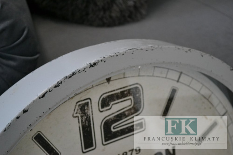 ZEGAR W METALOWEJ RAMIE , PRZESZKLONY W STYLU FRANCUSKIM , SHABBY CHIC , VINTAGE , PROWANSJA ZEGAR W METALOWEJ RAMIE , PRZESZKLONY W STYLU FRANCUSKIM , SHABBY CHIC , VINTAGE , PROWANSJA
