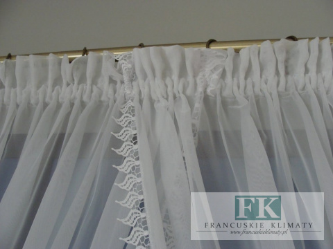 FIRANA OKNO TARAS BALKON PROWANSJA , SHABBY,. VINTAGE , BATYST GIPIURA
