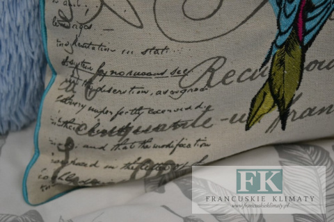 POSZEWKA 45X45 KOLOROWE PTAKI SHABBY CHIC FRANCJA PROWANSJA