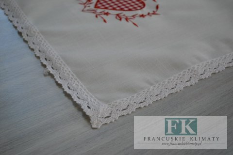 BIEŻNIK SERWETKA Z KOLEKCJI CZERWONE SERCE 50x100 PROWANSJA SHABBY CHIC VINTAGE LOFT BIEŻNIK SERWETKA Z KOLEKCJI CZERWONE SERCE 50x100 PROWANSJA SHABBY CHIC VINTAGE LOFT