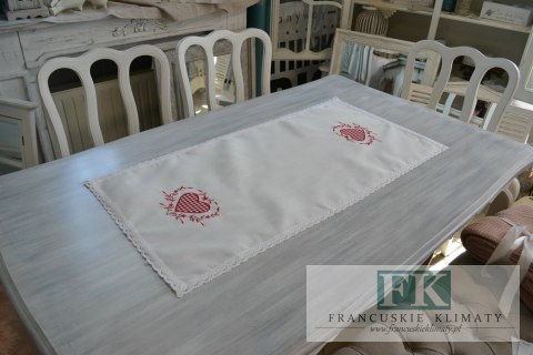 BIEŻNIK SERWETKA Z KOLEKCJI CZERWONE SERCE 50x100 PROWANSJA SHABBY CHIC VINTAGE LOFT BIEŻNIK SERWETKA Z KOLEKCJI CZERWONE SERCE 50x100 PROWANSJA SHABBY CHIC VINTAGE LOFT