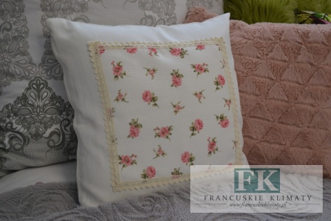 POSZEWKA RÓŻE 40X40 STYL ANGIELSKI PROWANSALSKI SHABBY VITAGE RETRO