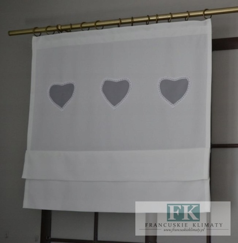 FIRANA SZARFA ROLETKA SERCA PROWANSJA SHABBY vinta
