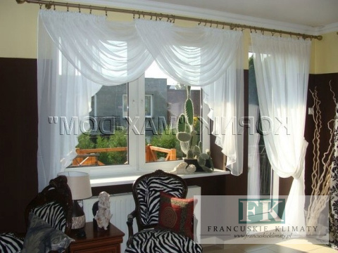 Hb KPL BALKON bez prasowania BIEL ECRU kresz firan