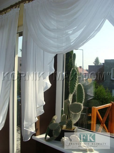 Hb KPL BALKON bez prasowania BIEL ECRU kresz firan