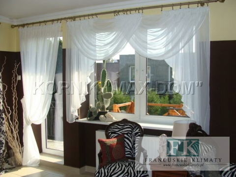 Hb KPL BALKON bez prasowania BIEL ECRU kresz firan