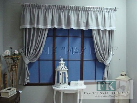 *VINTAGE SHABBY KPL lambrekin boki szarfa koronka