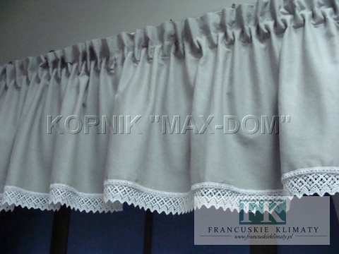 *VINTAGE SHABBY KPL lambrekin boki szarfa koronka