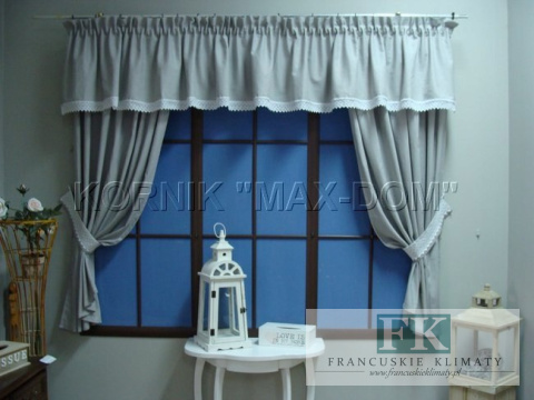 *VINTAGE SHABBY KPL lambrekin boki szarfa koronka