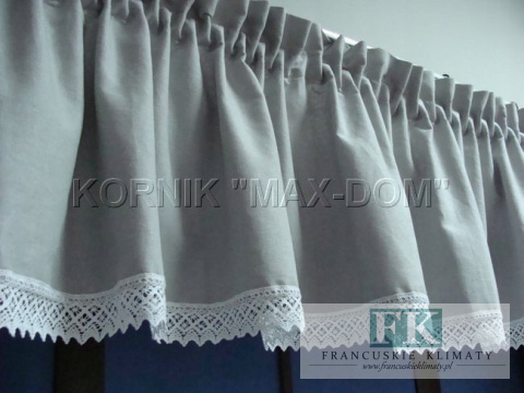 *VINTAGE SHABBY KPL lambrekin boki szarfa koronka