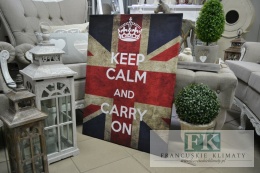 OBRAZ NA PŁÓTNIE 80 X 60 KEEP CALM PROWANSJA SHABBY płótno CUDO
