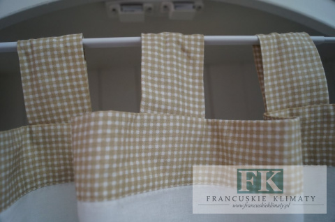 ZAZDROSTKA ZAZDROSKA NA SZELKACH , BAWEŁNA 100% WYS 60 CM , KRATKA PEPITKA BEŻOWA ZAZDROSTKA ZAZDROSKA NA SZELKACH , BAWEŁNA 100% WYS 60 CM , KRATKA PEPITKA BEŻOWA