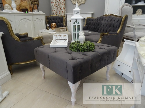 STOLIK KAWOWY / PUF pikowany PLUSZ 74 X 74 CM ! shabby PROWANSJA STOLIK KAWOWY / PUF pikowany PLUSZ 74 X 74 CM ! shabby PROWANSJA