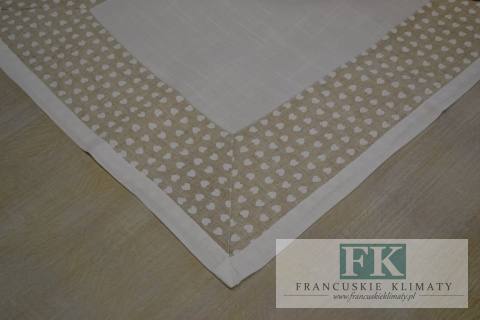 BIEŻNIK BEŻOWO-BIAŁY SERCA 60X120 SHABBY CHIC PROWANSJA FRANCJA