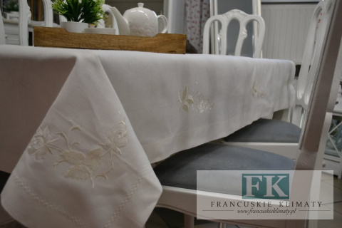 OBRUS RITA 140X220 ŁAMANA BIEL PROWANSJA SHABBY CHIC FRANCJA OBRUS RITA 140X220 ŁAMANA BIEL PROWANSJA SHABBY CHIC FRANCJA