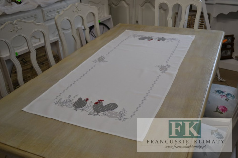 PRZEPIĘKNY WIELKANOCNY BIEŻNIK 60X120 KURKI PROWANSJA