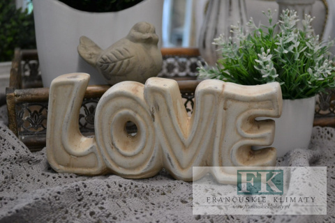 NAPIS LOVE SZER. 15,5 CM DO WNĘTRZ I OGRODÓW shabby , vintage