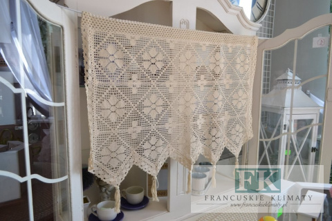 ZAZDROSTKA SZYDEŁKOWA 60X150 KREM WYRÓB RĘCZNY