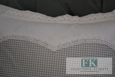 POSZEWKA DEKORACYJNA 45X45 SERCE KRATKA STYL PROWENSALSKI SHABBY CHIC FRANCUSKI