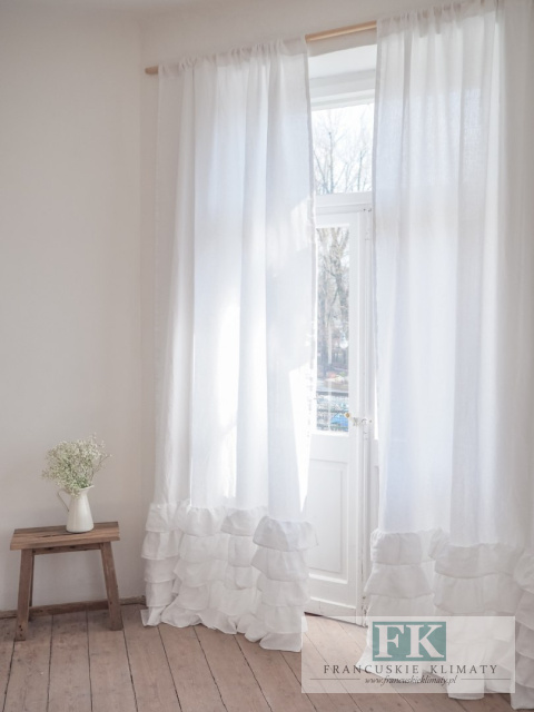 ZASŁONA FALBANY W STYLU PROWENSALSKIM , FRANCUSKIM , SHABBY
