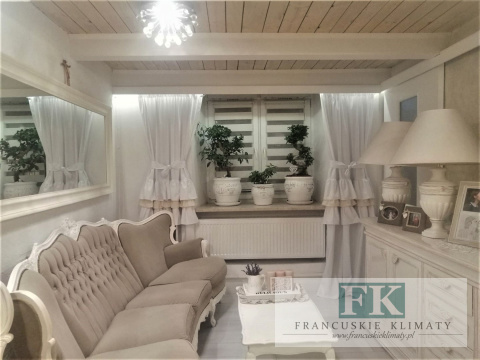 ZASŁONA FALBANY W STYLU PROWENSALSKIM , FRANCUSKIM , SHABBY