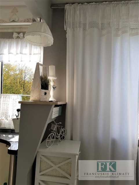 ZASŁONA bawełna /koronka W STYLU PROWENSALSKIM , FRANCUSKIM , SHABBY