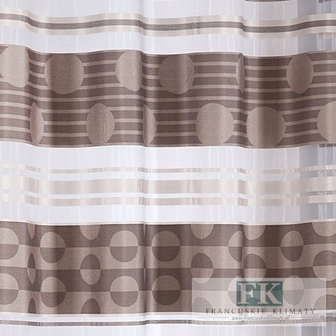 ZASŁONA 140x250 BRĄZOWE KOŁA STYL FRANCUSKI VINTGE RETRO