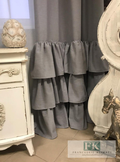 ZASŁONA 3 FALBANY W STYLU PROWENSALSKIM , FRANCUSKIM , SHABBY, RETRO