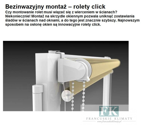 ROLETA 61,5/140 D/N na okno DZIEŃ i NOC CLICK szybki BEZINWAZYJNY montaż SZARY MELANŻ