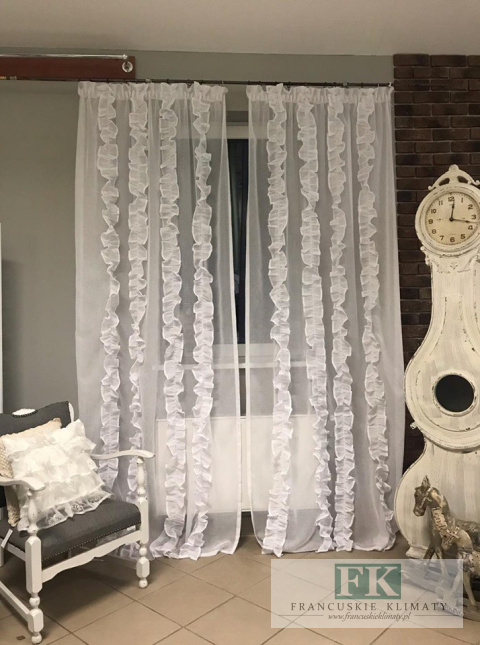 FIRANA BOK FALBANY PIONOWE , BATYST W STYLU PROWENSALSKIM , FRANCUSKIM , SHABBY