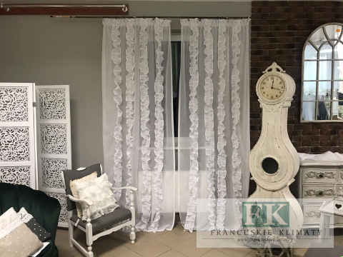 FIRANA BOK FALBANY PIONOWE , BATYST W STYLU PROWENSALSKIM , FRANCUSKIM , SHABBY