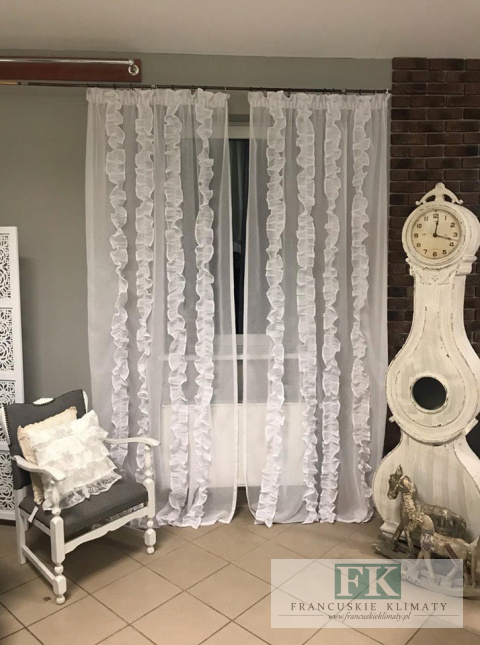 FIRANA BOK FALBANY PIONOWE , BATYST W STYLU PROWENSALSKIM , FRANCUSKIM , SHABBY
