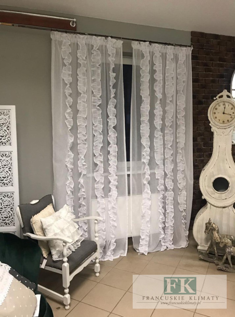 FIRANA BOK FALBANY PIONOWE , BATYST W STYLU PROWENSALSKIM , FRANCUSKIM , SHABBY