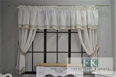 KPL NATURA KORONKA LAMBREKIN BOKI WIĄZANIA , PROWANSSJA , SHABBY CHIC , VINTAGE , RETRO