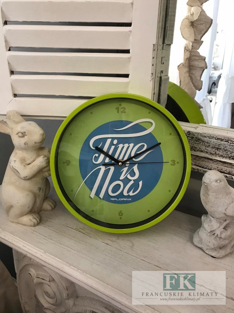 ZEGAR ŚCIENNY 25 CM TIME IS NOW STYL NOWOCZESNY RETRO