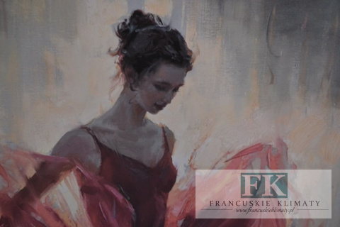 OBRAZ NA PŁÓTNIE 70/110 BALETNICA W CZERWIENI