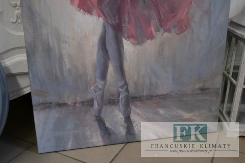 OBRAZ NA PŁÓTNIE 70/110 BALETNICA W CZERWIENI