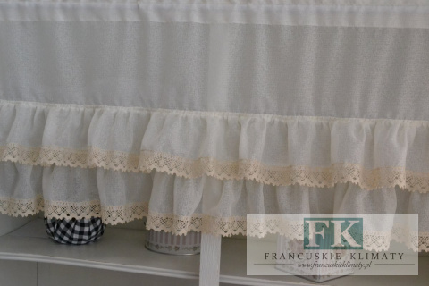 ZAZDROSTKA 2 FALBANY , BATYST , ETAMINA KORONKA , W STYLU RETRO , VINTAGE , PROWENSALSKIM , FRANCUSKIM , SHABBY